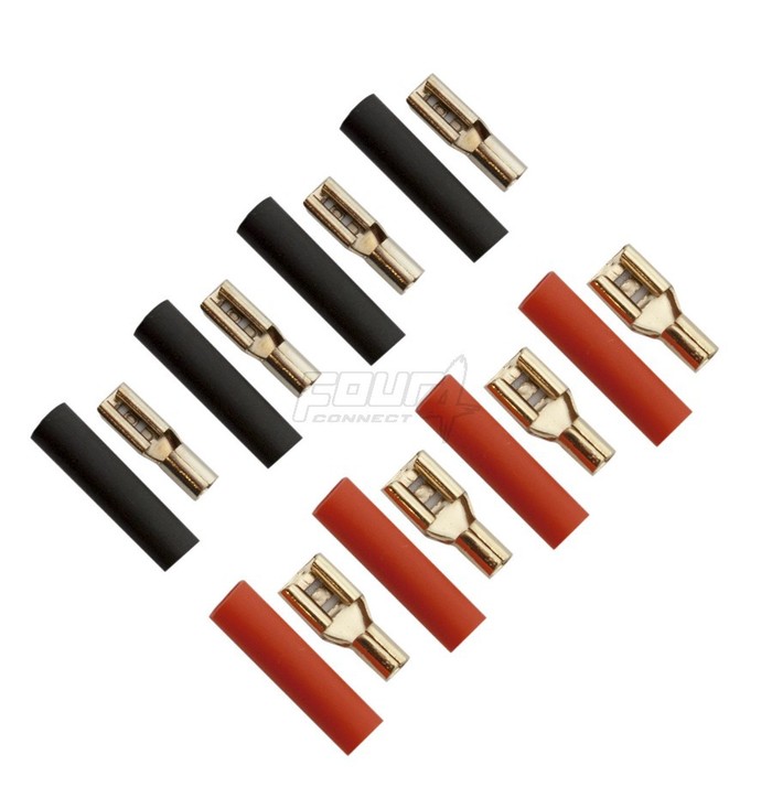 FOUR Connect 4-690752 flat connector 2.5mm2 - 2x2.8mm/2x4.8mm red + 2x2.8mm/2x4.8mm black image