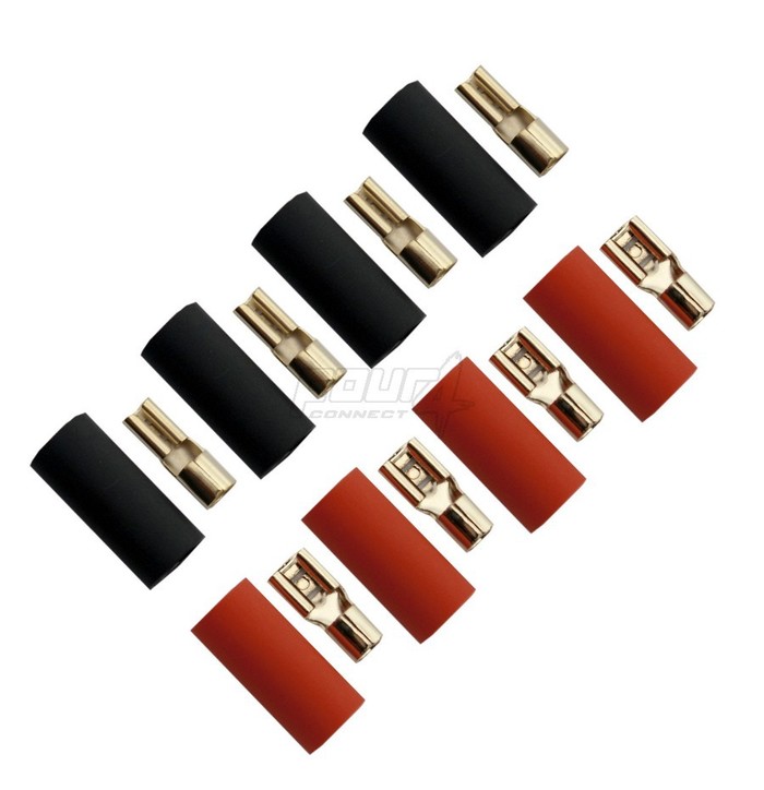 FOUR Connect 4-690753 flat connector 6.0mm2 - 2x2.8mm/2x4.8mm red + 2x2.8mm/2x4.8mm black image